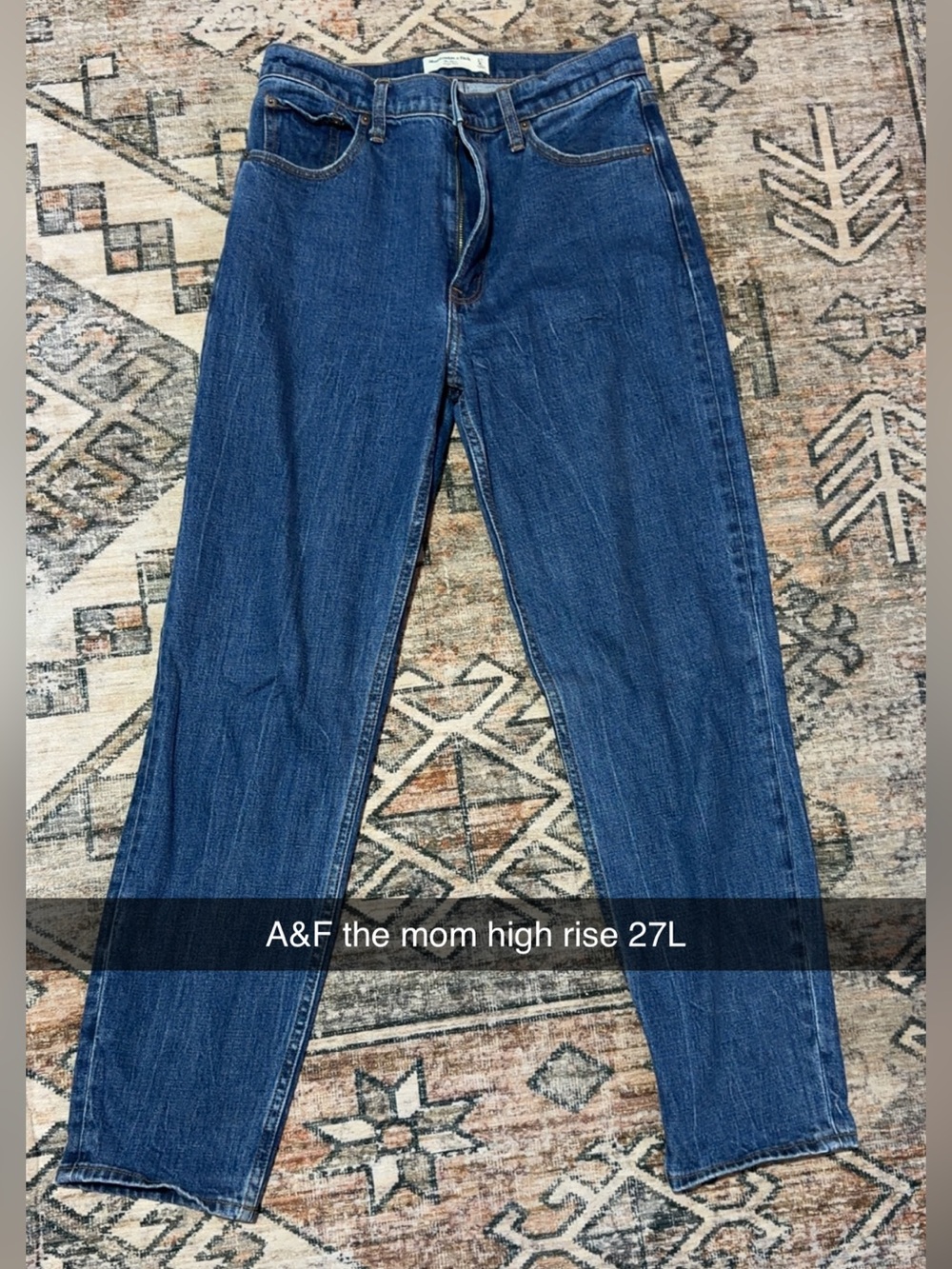 Abercrombie & Fitch Dark Blue High-Rise Mom Jeans